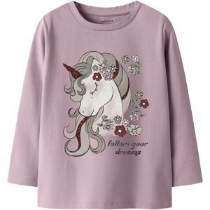 Shirt langarm Einhorn Blumen