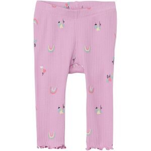Leggings Blumen Regenbögen Rippqualität