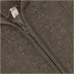 Wollfleece-Overall mit Klappbündchen und Kapuze mit Ohren Merinowolle