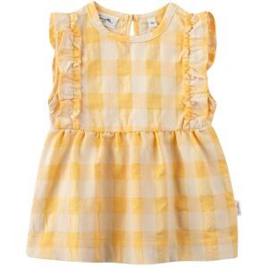 Sanetta Pure Kleid ohne Arm Karo Rüsche gelb