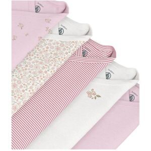 Petit Bateau 5er-Pack Wickelbodys langarm Ringel Blumen rosa   mehrfarbig