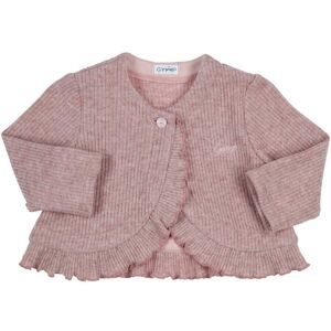 Strickjacke mit Lurex Rüschen Rippqualität