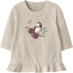 Shirt langarm Vogel Tüllblumen Rüschen