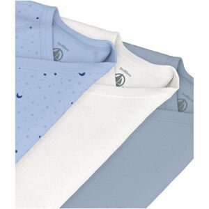 Petit Bateau 3er-Pack Wickelbodys langarm Mond Sterne blau   natur