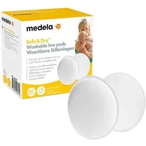 medela - waschbare Stilleinlagen - Weiss - Mikrofasern - 4 Stück