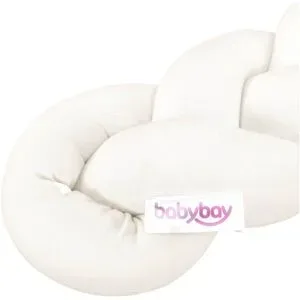 babybay Nestchenschlange Jersey geflochten 180 cm weiss   beige unisex