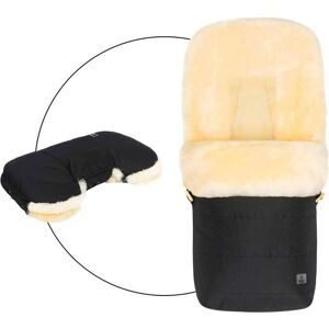 babycab Winterfußsack Lammfell Lille Bundle inkl. Handwärmer Saana schwarz unisex
