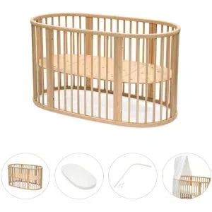 Bundle Sleepi V3 inkl. Matratze und Spannbetttuch, Himmelstange und Himmel