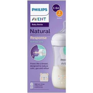 Philips Avent Natural Response Babyflasche mit Airfree Ventil, 260ml, 1M+ Bär (1 Stk)