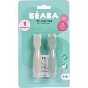 BEABA® Lernlöffel 2er Set aus Silikon salbeigrün/velvet grau