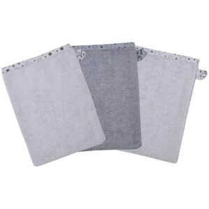 WÖRNER SÜDFROTTIER Waschhandschuh Sterne grau 3er Pack