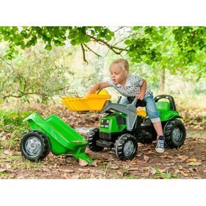 rolly®toys rollykid Deutz-Fahr 5115 G TB mit Lader und Anhänger