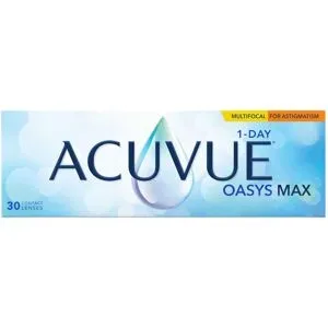 Johnson & Johnson Acuvue Oasys Max 1-Day Multifocal for Astigmatism (30er Packung) Tageslinsen (-3.5 dpt, Zyl. -2, Achse 20, Addition High (2.00-2.50) & BC 8.5) mit UV-Schutz