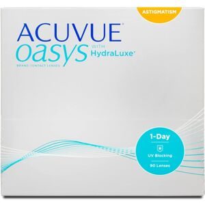 Johnson & Johnson Acuvue Oasys 1-Day for Astigmatism (90er Packung) Tageslinsen (0 dpt, Zyl. -0.75, Achse 20 & BC 8.5) mit UV-Schutz für Allergiker & trockenere Augen