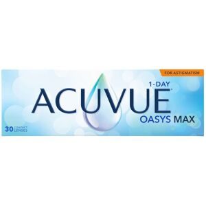 Johnson & Johnson Acuvue Oasys Max 1-Day for Astigmatism (30er Packung) Tageslinsen (-9 dpt, Zyl. -0.75, Achse 20 & BC 8.5) mit UV-Schutz für Allergiker