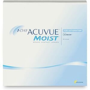 Johnson & Johnson 1-Day Acuvue Moist for Astigmatism (90er Packung) Tageslinsen (-9 dpt, Zyl. -1.75, Achse 10 & BC 8.5) mit UV-Schutz für Allergiker & trockenere Augen