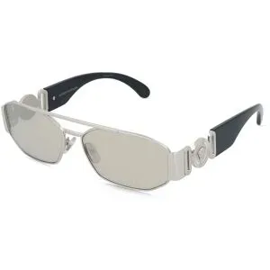 Luxottica Fashion Brillen Vertriebs GmbH Versace 0VE2287 Herren-Sonnenbrille Vollrand Geometrisch Metall-Gestell, Silber