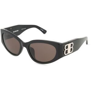 Kering Eyewear Spa Balenciaga BB0324SK Damen-Sonnenbrille Vollrand Oval Acetat-Gestell, Schwarz