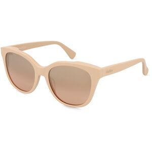Marcolin Deutschland GmbH Max Mara MM0068 Unisex-Sonnenbrille Vollrand Geometrisch Acetat-Gestell, Beige