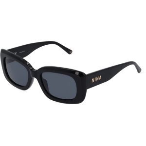 DE RIGO Vision D.A.CH. GmbH Nina Ricci NRISNR262 Unisex-Sonnenbrille Vollrand Quadratisch Kunststoff-Gestell, Schwarz