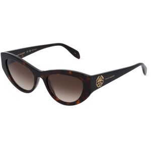 Kering Eyewear Spa Alexander McQueen AM0377S Damen-Sonnenbrille Vollrand Butterfly Kunststoff-Gestell, Havanna