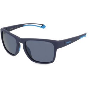 Safilo GmbH Polaroid PLD 7052/S Herren-Sonnenbrille Vollrand Quadratisch Kunststoff-Gestell, Blau