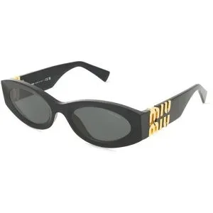 Luxottica Fashion Brillen Vertriebs GmbH Miu Miu MU11WS Damen-Sonnenbrille Vollrand Oval Acetat-Gestell, Schwarz