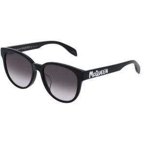 Kering Eyewear Spa Alexander McQueen AM0387SK Damen-Sonnenbrille Vollrand Panto Kunststoff-Gestell, Schwarz