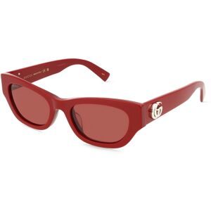 Kering Eyewear Spa Gucci GG1954SA Damen-Sonnenbrille Vollrand Cat Eye Acetat-Gestell, Rot