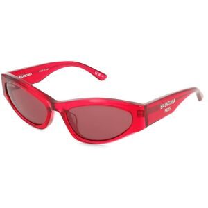 Kering Eyewear Spa Balenciaga BB0387S Damen-Sonnenbrille Vollrand Geometrisch Acetat-Gestell, Rot