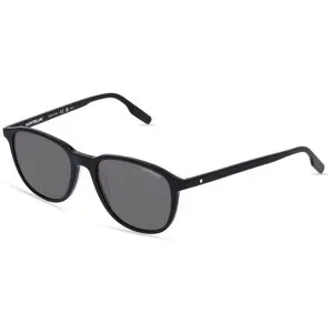 Kering Eyewear Spa Montblanc MB0149S Herren-Sonnenbrille Vollrand Oval Kunststoff-Gestell, Schwarz