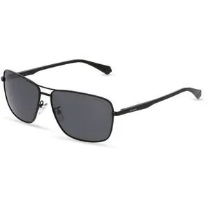 Safilo GmbH Polaroid PLD 2119/G/S Herren-Sonnenbrille Vollrand Quadratisch Metall-Gestell, Schwarz