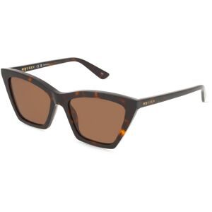 Kering Eyewear Spa Alexander McQueen AM0536S Damen-Sonnenbrille Vollrand Cat Eye Acetat-Gestell, Havanna