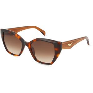 DE RIGO Vision D.A.CH. GmbH Zadig & Voltaire SZV471 Damen-Sonnenbrille Vollrand Geometrisch Kunststoff-Gestell, Havanna