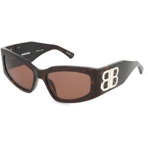 Kering Eyewear Spa Balenciaga BB0321S Damen-Sonnenbrille Vollrand Cat Eye Acetat-Gestell, Havanna
