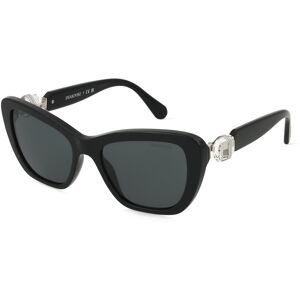 Luxottica Fashion Brillen Vertriebs GmbH Swarovski 0SK6018 Damen-Sonnenbrille Vollrand Cat Eye Acetat-Gestell, Schwarz