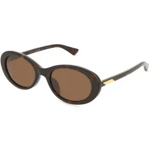 Kering Eyewear Spa Bottega Veneta BV1415SK Damen-Sonnenbrille Vollrand Rund Acetat-Gestell, Havanna
