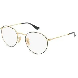 Luxottica Fashion Brillen Vertriebs GmbH Ray-Ban RX3447V Unisex-Brille inkl. Gläser Vollrand Rund Metall-Gestell 50/21/145, Schwarz