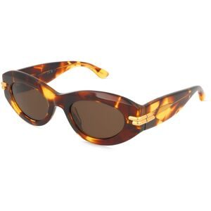Kering Eyewear Spa Bottega Veneta BV1322S Damen-Sonnenbrille Vollrand Oval Acetat-Gestell, Havanna