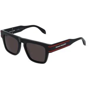 Kering Eyewear Spa Alexander McQueen AM0397S Herren-Sonnenbrille Vollrand Quadratisch Kunststoff-Gestell, Schwarz