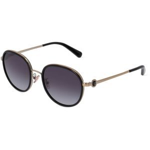 Luxottica Fashion Brillen Vertriebs GmbH Coach HC7129 Damen-Sonnenbrille Vollrand Rund Metall-Gestell, Schwarz