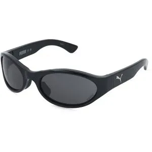 Kering Eyewear Spa PUMA PU0520S Herren-Sonnenbrille Vollrand Rund Kunststoff-Gestell, Schwarz