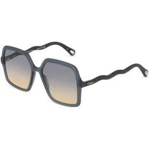 Kering Eyewear Spa Chloé CH0086S Damen-Sonnenbrille Vollrand Quadratisch Acetat-Gestell, Blau