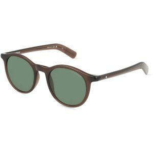 Kering Eyewear Spa Montblanc MB0353S Unisex-Sonnenbrille Vollrand Panto Acetat-Gestell, Braun