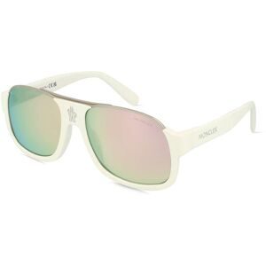 Luxottica Fashion Brillen Vertriebs GmbH Moncler ML0208 PLEIADES Unisex-Sonnenbrille Vollrand Quadratisch Acetat-Gestell, Weiß