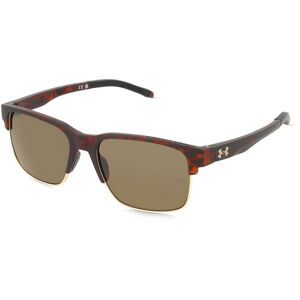 Safilo GmbH Under Armour UA ASSIST EDGE Unisex-Sonnenbrille Halbrand Eckig Edelstahl-Gestell, Havanna