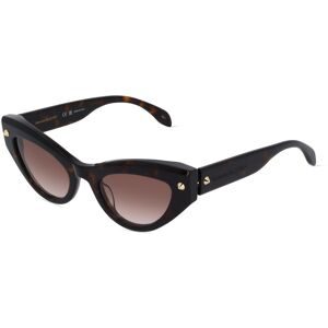 Kering Eyewear Spa Alexander McQueen AM0407S Damen-Sonnenbrille Vollrand Butterfly Kunststoff-Gestell, Havanna
