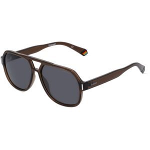 Safilo GmbH Polaroid PLD 6193/S Unisex-Sonnenbrille Vollrand Browline Kunststoff-Gestell, Braun