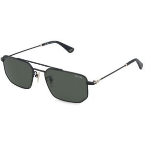 DE RIGO Vision D.A.CH. GmbH Police SPLU66 Herren-Sonnenbrille Vollrand Geometrisch Edelstahl-Gestell, Schwarz