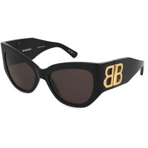 Kering Eyewear Spa Balenciaga BB0322S Damen-Sonnenbrille Vollrand Butterfly Acetat-Gestell, Schwarz